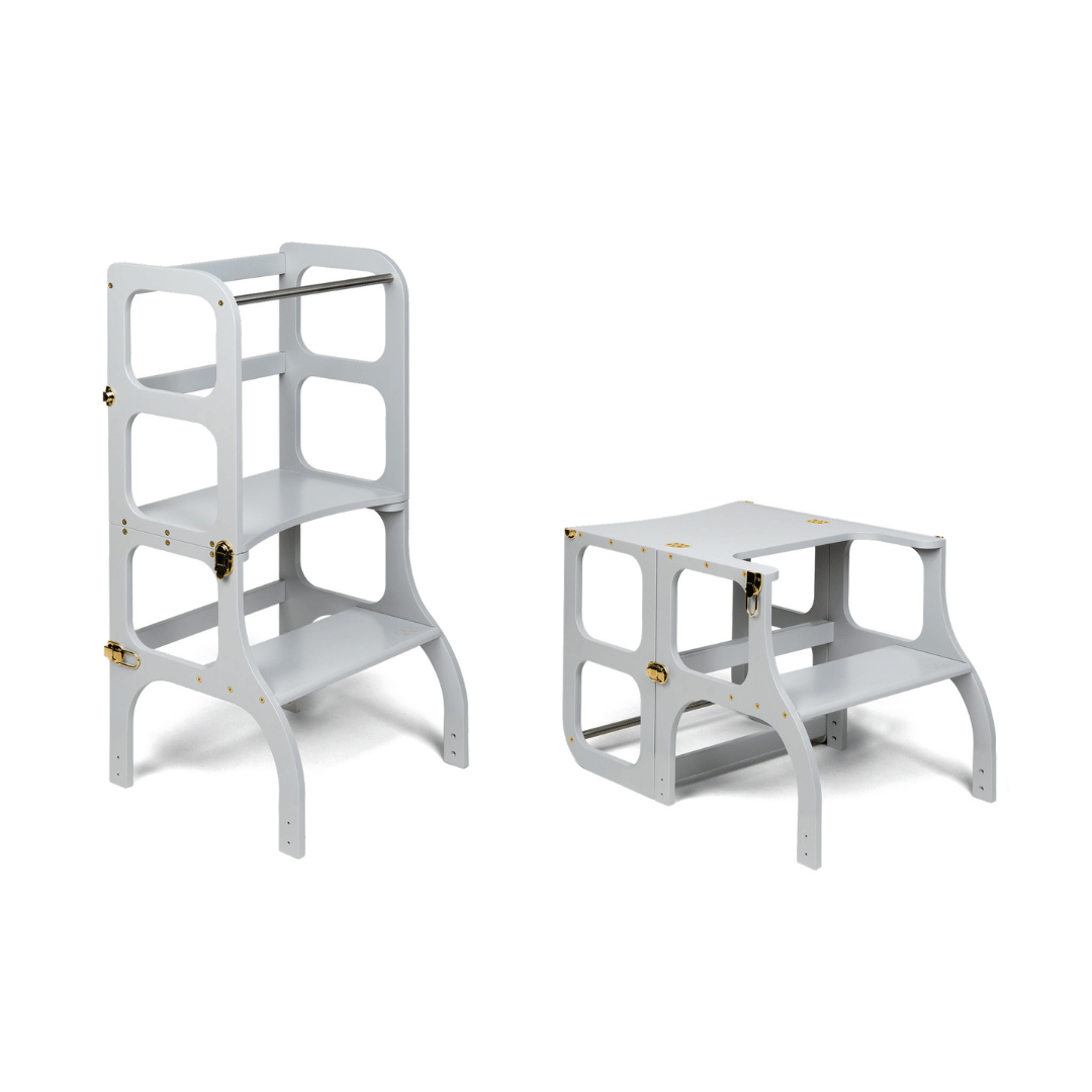 La torre-tavolo convertibile STEP'n'SIT®