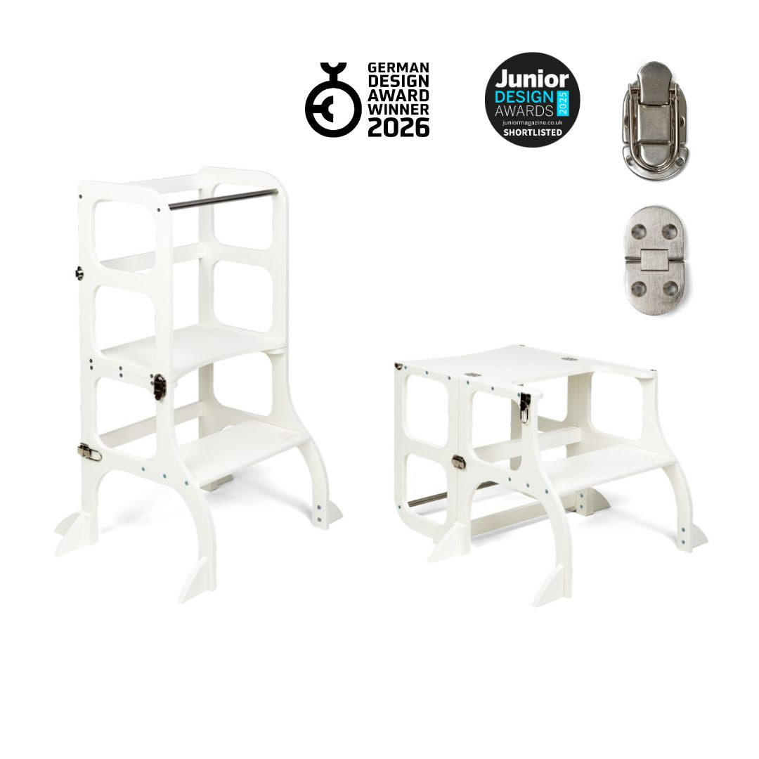 White · Silver clasps