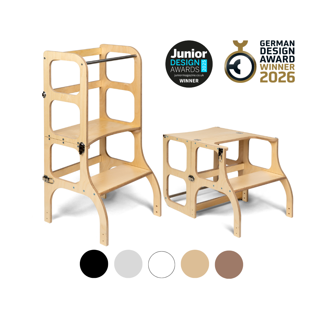 STEP'n'SIT® Convertible Montessori Learning Tower and Table | Ette STEP'n'SIT® Convertible Montessori Learning Tower and Table | Ette