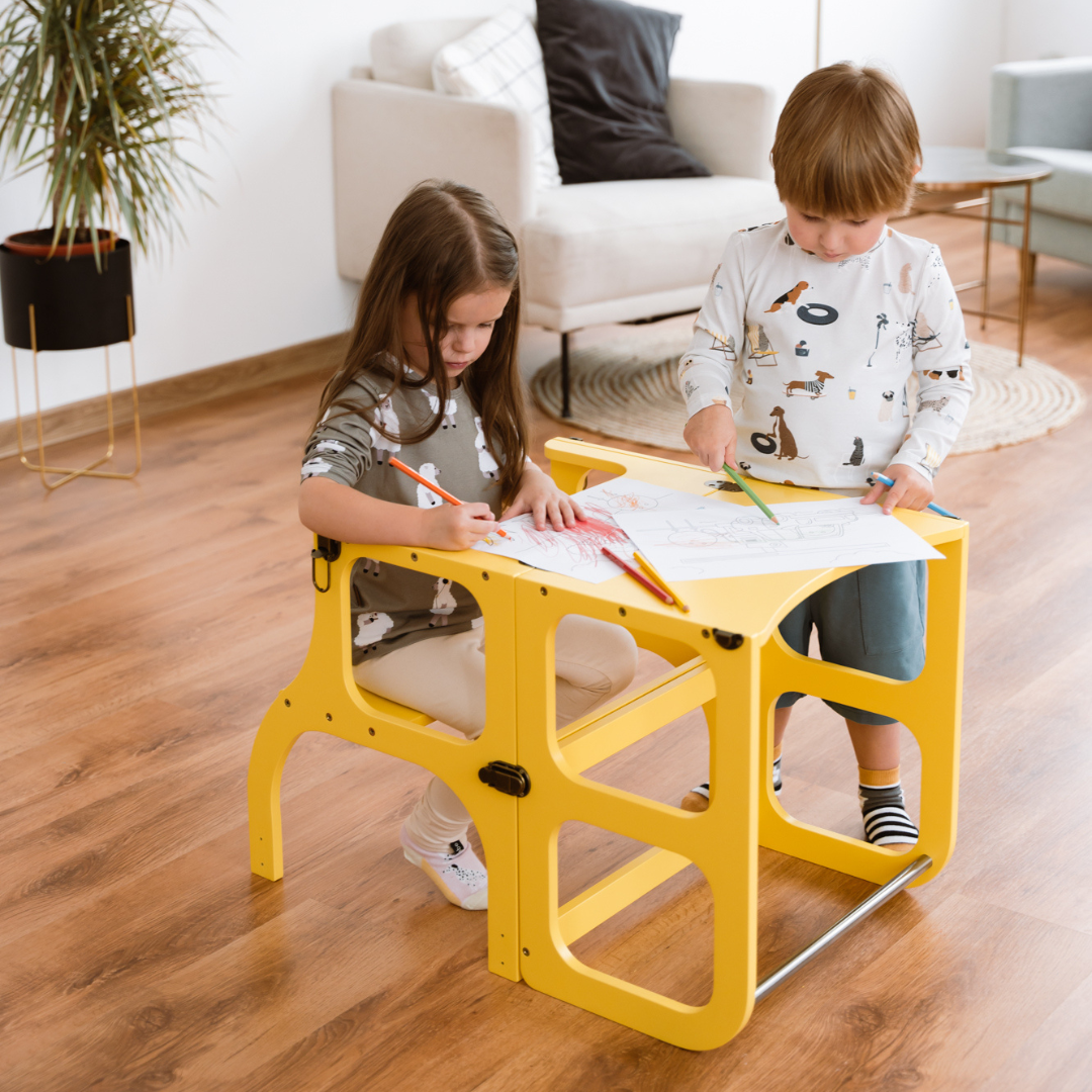 LIMITED EDITION 2023 - Helper Tower-Table STEP'n'SIT® in Yellow
