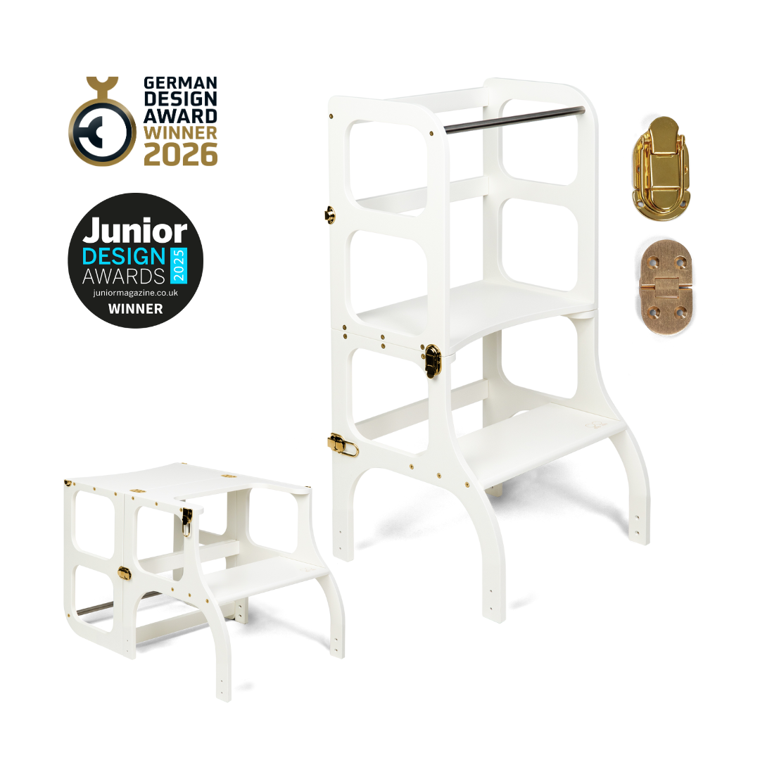 STEP'n'SIT® • Montessori torre - mesa de aprendizaje • Multifuncional 2 en 1