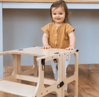 STEP'n'SIT® • Wandelbare Montessori Lernturm + Tisch, 2 in 1