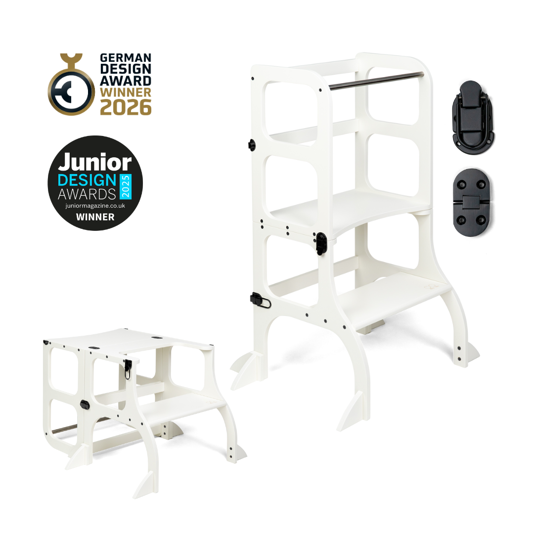 STEP'n'SIT® • Montessori torre - mesa de aprendizaje • Multifuncional 2 en 1