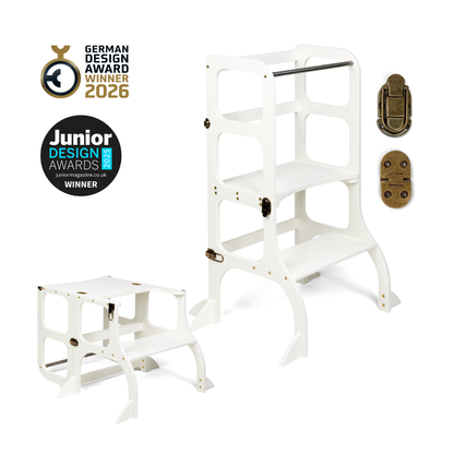 STEP'n'SIT® • Montessori torre - mesa de aprendizaje • Multifuncional 2 en 1