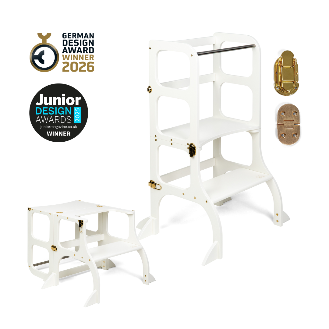 STEP'n'SIT® • Montessori torre - mesa de aprendizaje • Multifuncional 2 en 1