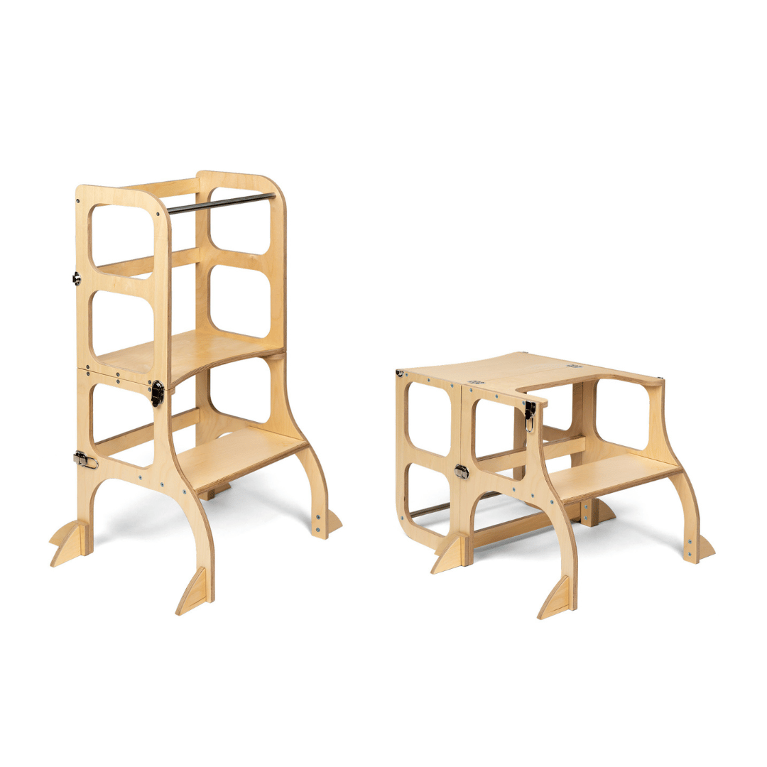 Torre / mesa de aprendizaje convertible - Torre de ayudante de cocina  Montessori – Ette Tete