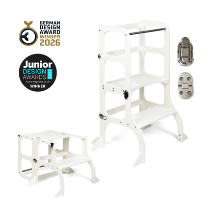 STEP'n'SIT® • Montessori torre - mesa de aprendizaje • Multifuncional 2 en 1