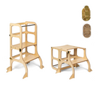 STEP'n'SIT® • Wandelbare Montessori Lernturm + Tisch, 2 in 1