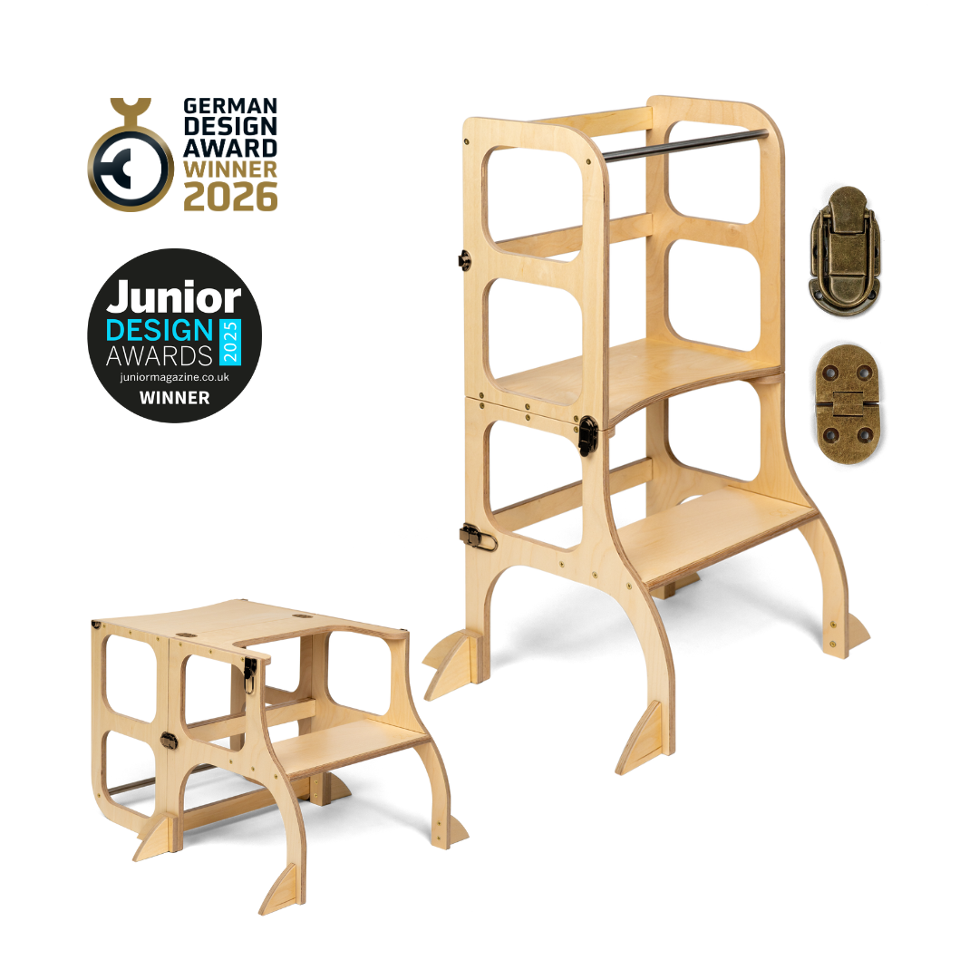 STEP'n'SIT® • Montessori torre - mesa de aprendizaje • Multifuncional 2 en 1