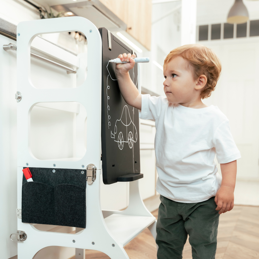 Tavola da Disegno Doppia Faccia • Accessorio per Torri Montessori e Giochi da Arrampicata