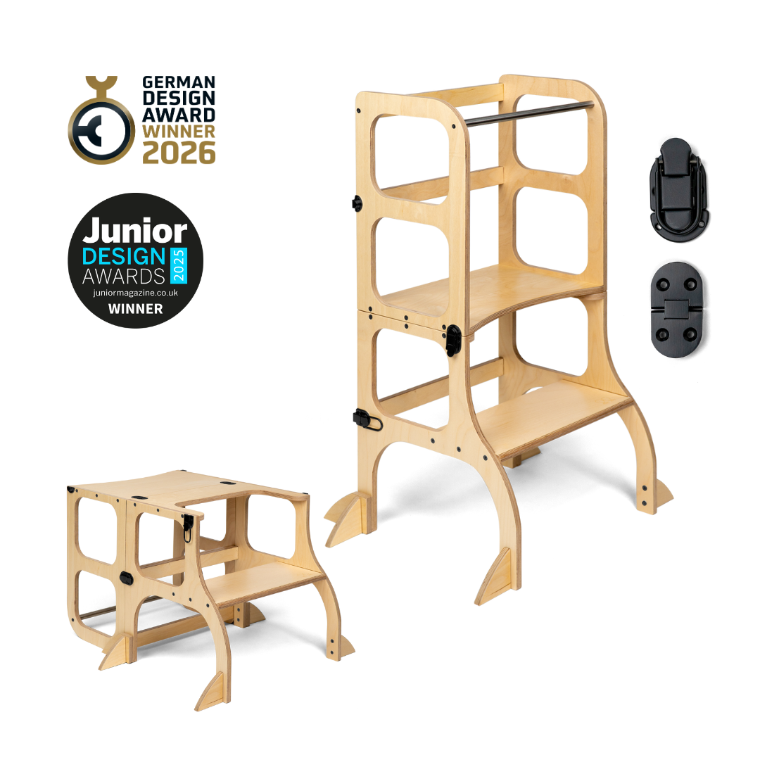 STEP'n'SIT® • Montessori torre - mesa de aprendizaje • Multifuncional 2 en 1