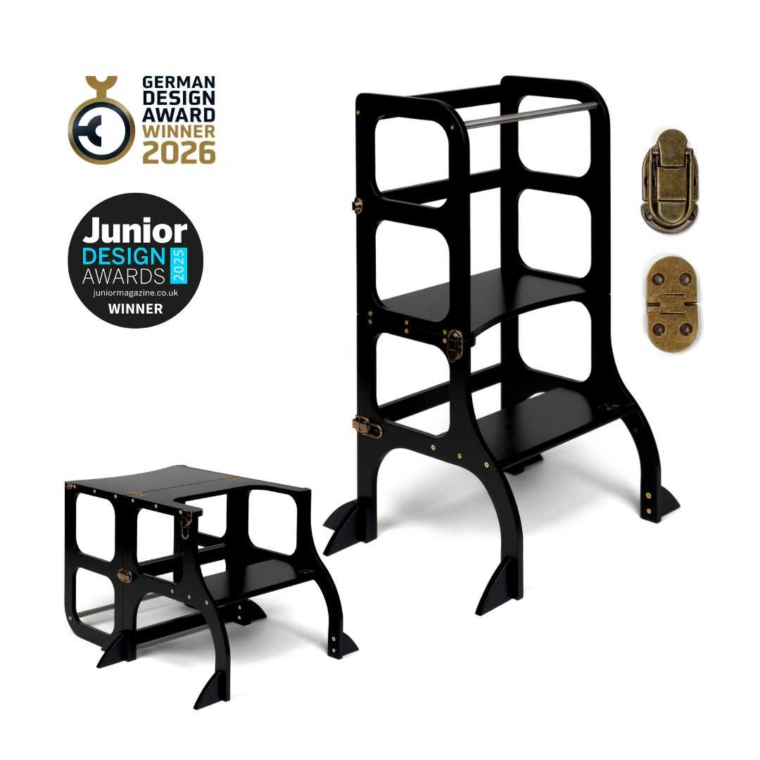 STEP'n'SIT® • Montessori torre - mesa de aprendizaje • Multifuncional 2 en 1