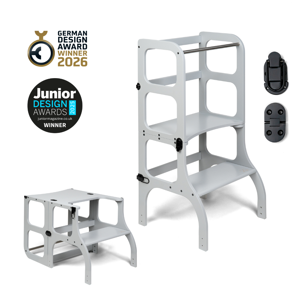 STEP'n'SIT® • Montessori torre - mesa de aprendizaje • Multifuncional 2 en 1