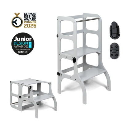 STEP'n'SIT® • Montessori torre - mesa de aprendizaje • Multifuncional 2 en 1