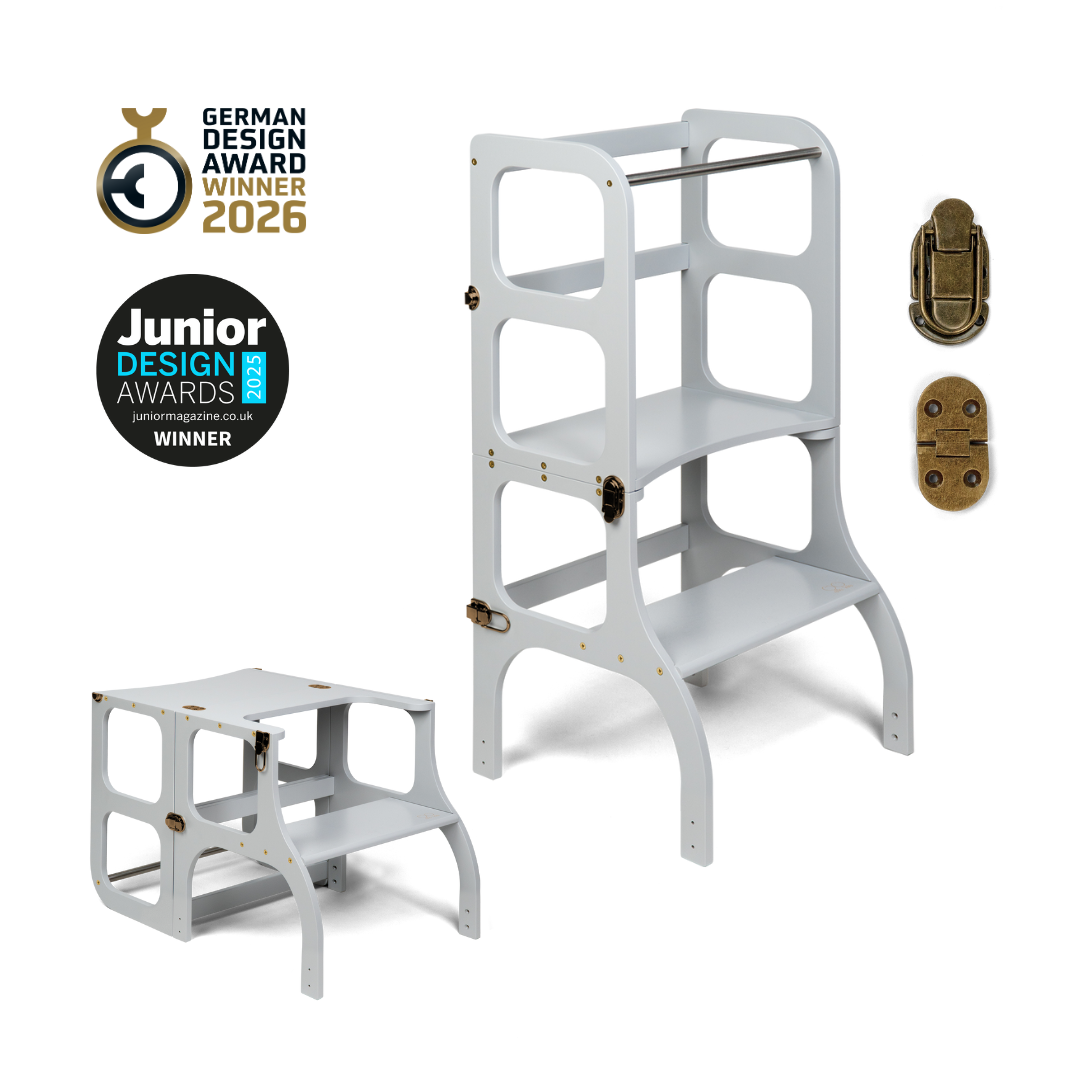 STEP'n'SIT® • Montessori torre - mesa de aprendizaje • Multifuncional 2 en 1