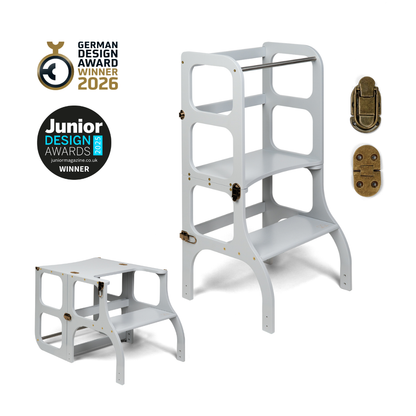 STEP'n'SIT® • Montessori torre - mesa de aprendizaje • Multifuncional 2 en 1