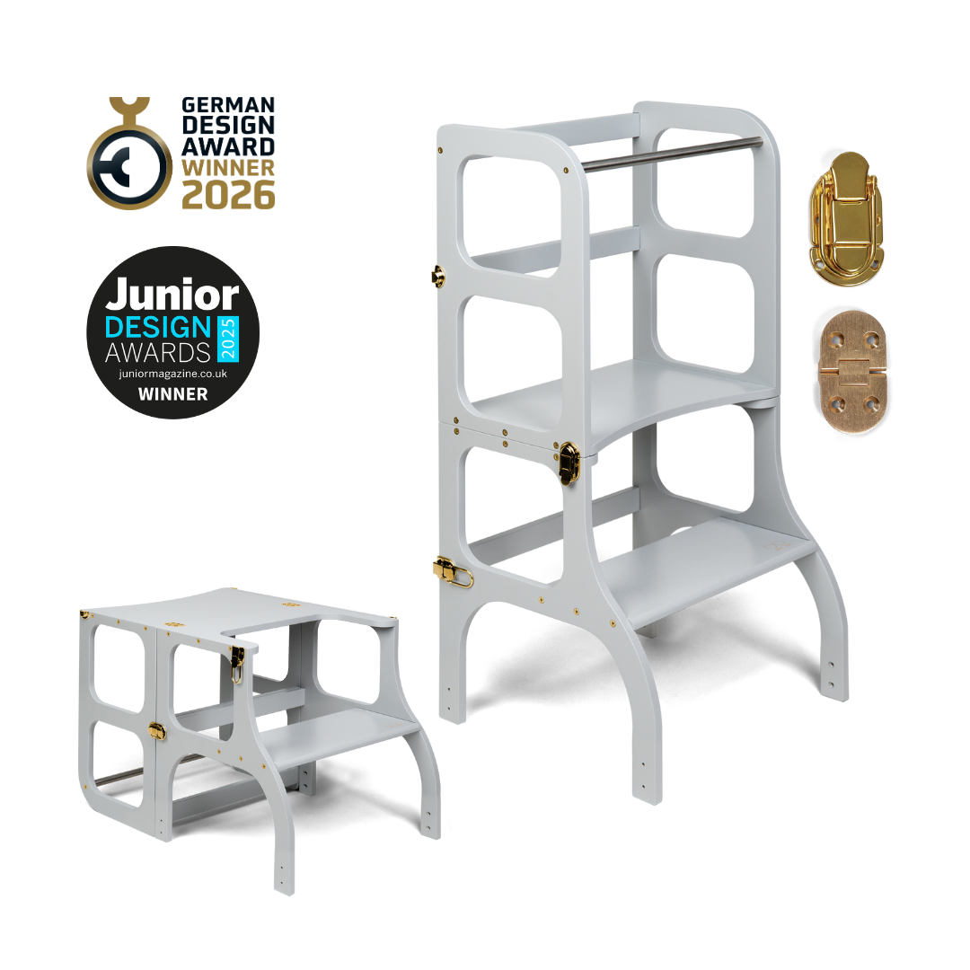 STEP'n'SIT® • Montessori torre - mesa de aprendizaje • Multifuncional 2 en 1