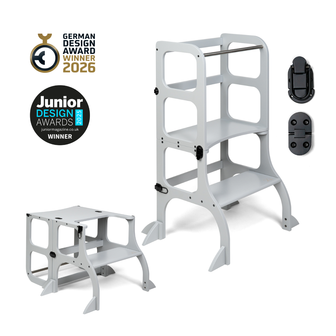 STEP'n'SIT® • Montessori torre - mesa de aprendizaje • Multifuncional 2 en 1