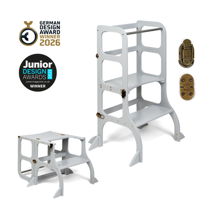 STEP'n'SIT® • Montessori torre - mesa de aprendizaje • Multifuncional 2 en 1