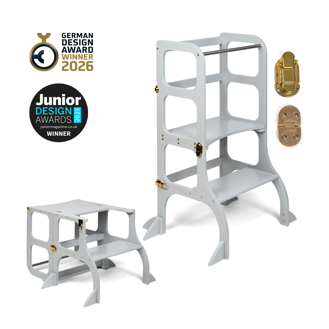 STEP'n'SIT® • Montessori torre - mesa de aprendizaje • Multifuncional 2 en 1