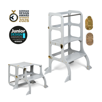 STEP'n'SIT® • Montessori torre - mesa de aprendizaje • Multifuncional 2 en 1