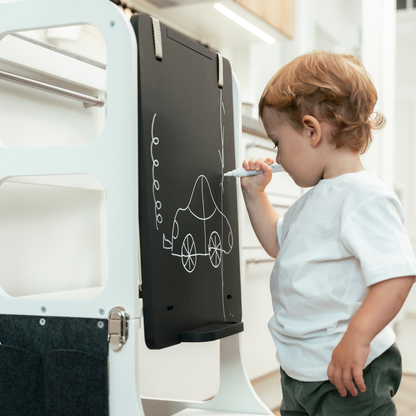 Tavola da Disegno Doppia Faccia • Accessorio per Torri Montessori e Giochi da Arrampicata