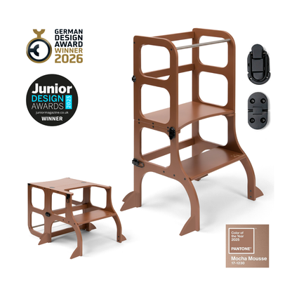 STEP'n'SIT® • Montessori torre - mesa de aprendizaje • Multifuncional 2 en 1