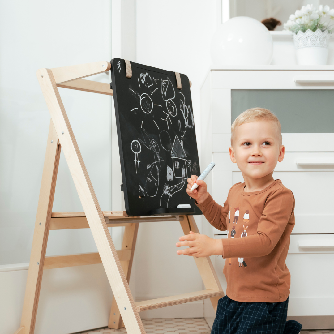 Tavola da Disegno Doppia Faccia • Accessorio per Torri Montessori e Giochi da Arrampicata