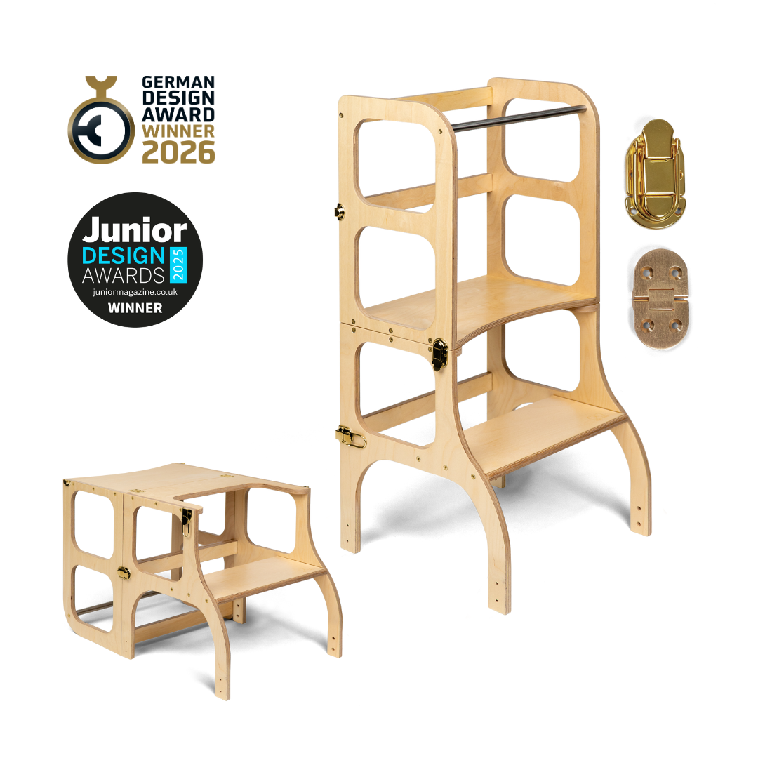 STEP'n'SIT® • Montessori torre - mesa de aprendizaje • Multifuncional 2 en 1